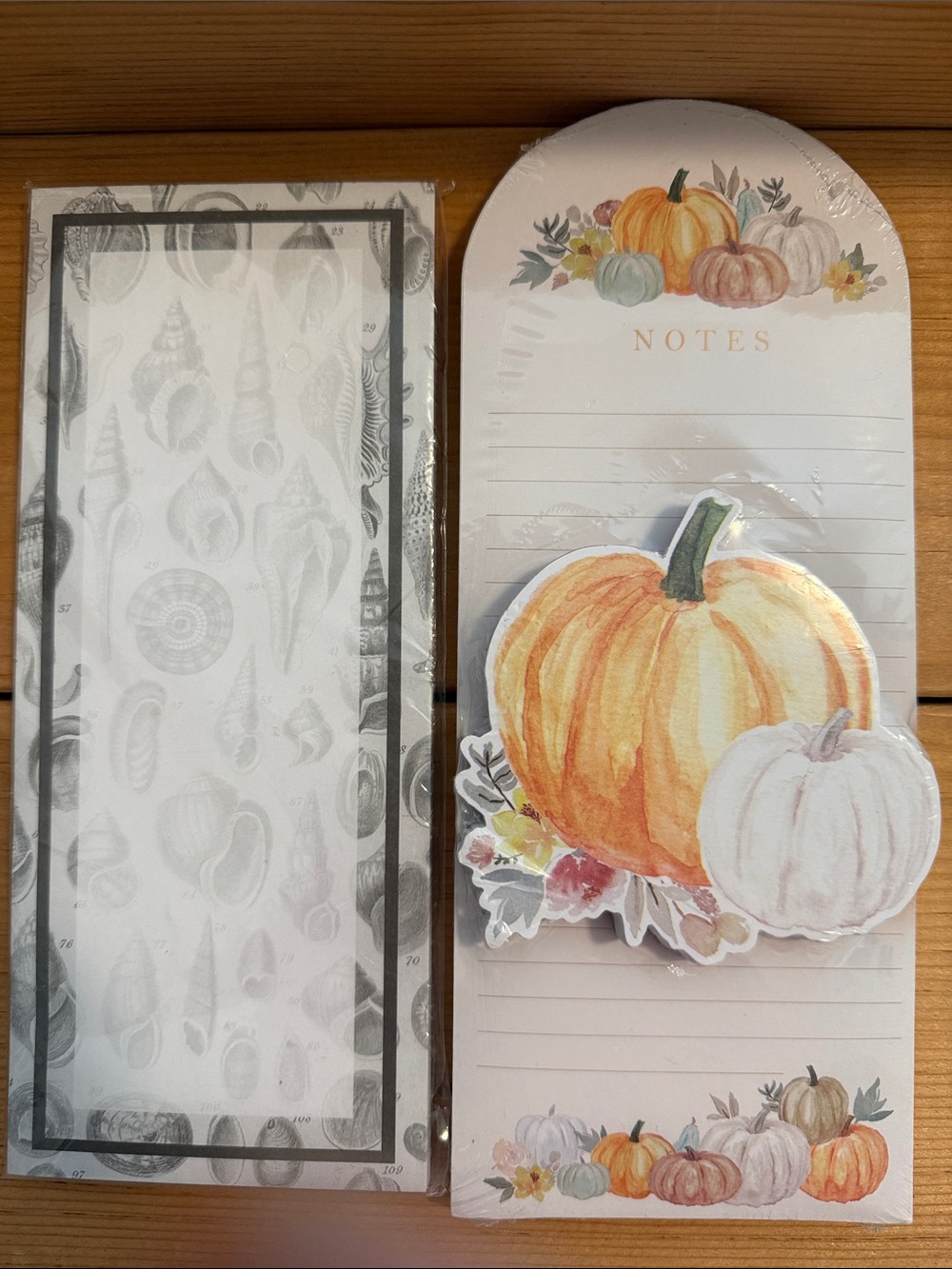 NWT 3 Notepads: Eccolo and Blueink Studios. Pumpkin/leaf & Shell designs